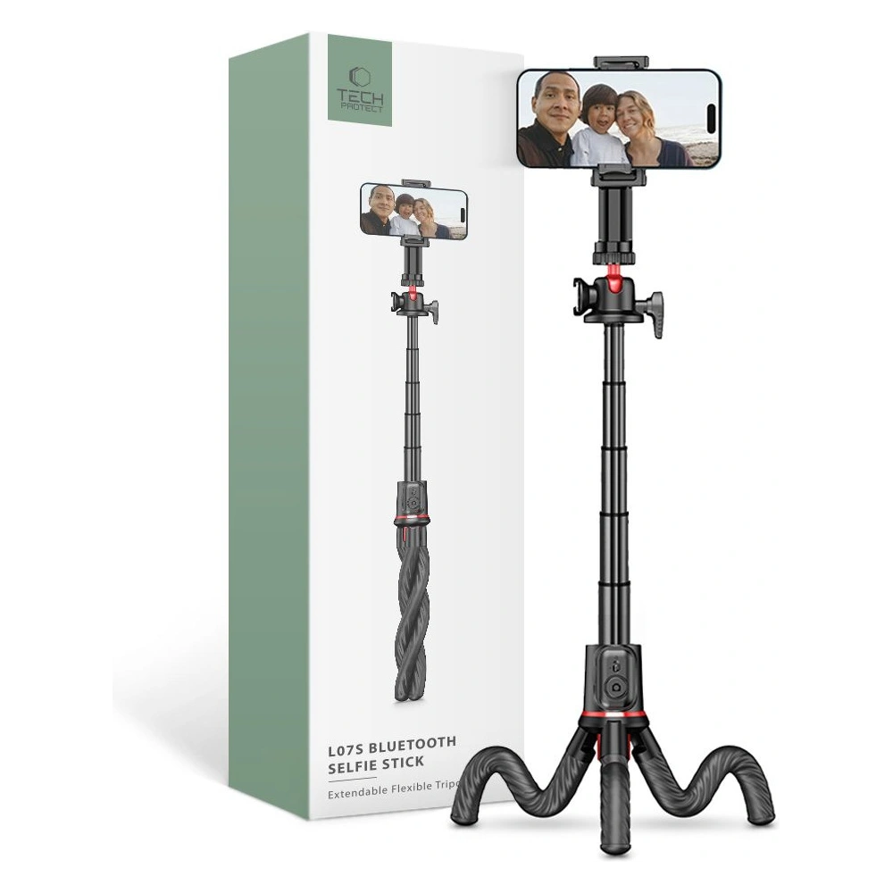 Hurtownia GSM - Kijek Tech-Protect L07s Bluetooth Selfie Stick Flexibilní Stativ Černý - THP2685 - {ean13} - Hurt