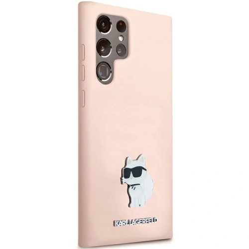 Etui Karl Lagerfeld KLHCS23LSMHCNPP Samsung Galaxy S23 Ultra Silicone Choupette Metal Pin różowy/pink
