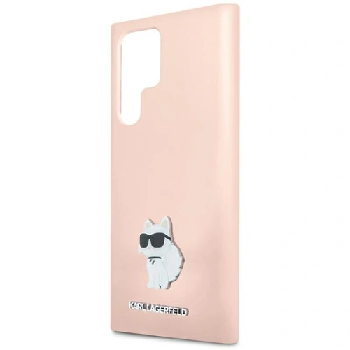 Etui Karl Lagerfeld KLHCS23LSMHCNPP Samsung Galaxy S23 Ultra Silicone Choupette Metal Pin różowy/pink