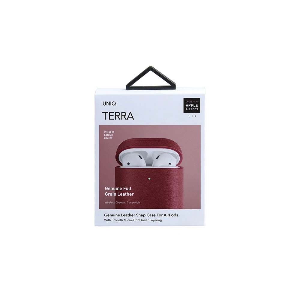 Hurtownia GSM - Etui UNIQ Terra Apple AirPods 1/2 echtes Leder rot/red - UNIQ93RED - {ean13} - Hurt