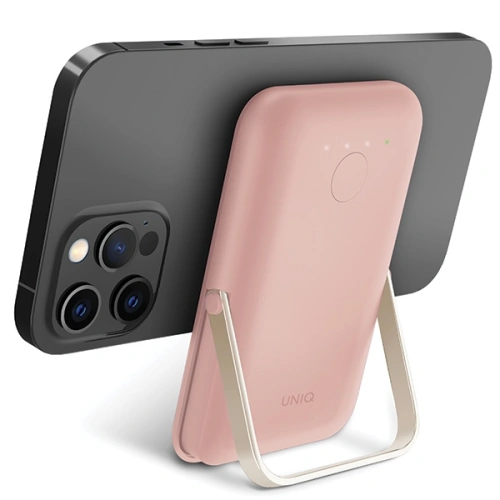 Powerbank magnetyczny UNIQ Hoveo 5000mAh USB-C 20W PD Fast charge Wireless Magnetic różowy/blush pink
