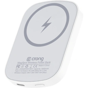 Hurtownia GSM - Powerbank magnetic Crong MagSpot Power Bank MagSafe 5000mAh USB-C 20W PD alb - CRG702 - {ean13} - Hurt