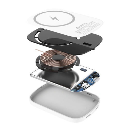 Powerbank magnetyczny Crong MagSpot Power Bank MagSafe 5000mAh USB-C 20W PD biały