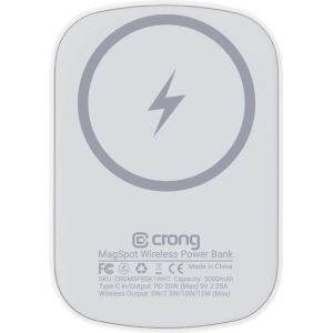 Hurtownia GSM - Powerbank magnetyczny Crong MagSpot Power Bank MagSafe 5000mAh USB-C 20W PD biały - CRG702 - {ean13} - Hurt