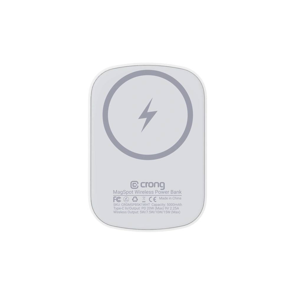 Hurtownia GSM - Powerbank magnetický Crong MagSpot Power Bank MagSafe 5000mAh USB-C 20W PD bílý - CRG702 - {ean13} - Hurt
