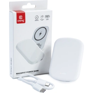 Hurtownia GSM - Powerbank magnetyczny Crong MagSpot Power Bank MagSafe 5000mAh USB-C 20W PD biały - CRG702 - {ean13} - Hurt