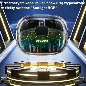 Hurtownia GSM - Słuchawki dokanałowe AWEI T52 Pro2 TWS Bluetooth 5.3 + stacja dokująca czarny/black - AWEI183 - {ean13} - Hurt