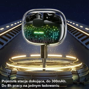 Hurtownia GSM - In-ear Kopfhörer AWEI T52 Pro2 TWS Bluetooth 5.3 + Dockingstation schwarz/black - AWEI183 - {ean13} - Hurt
