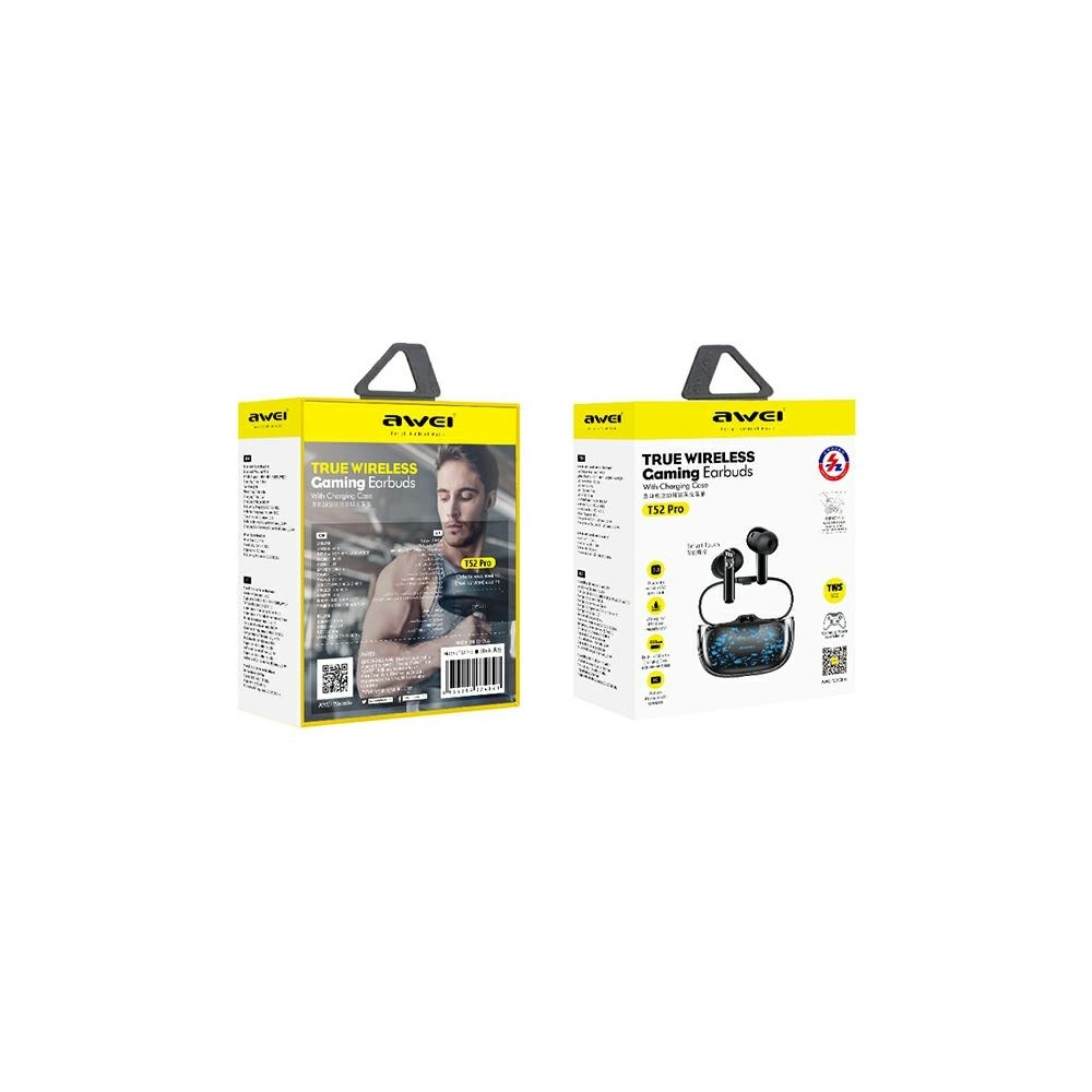 Hurtownia GSM - AWEI T52 Pro2 TWS Bluetooth 5.3 fülhallgató + dokkoló állomás fekete - AWEI183 - {ean13} - Hurt