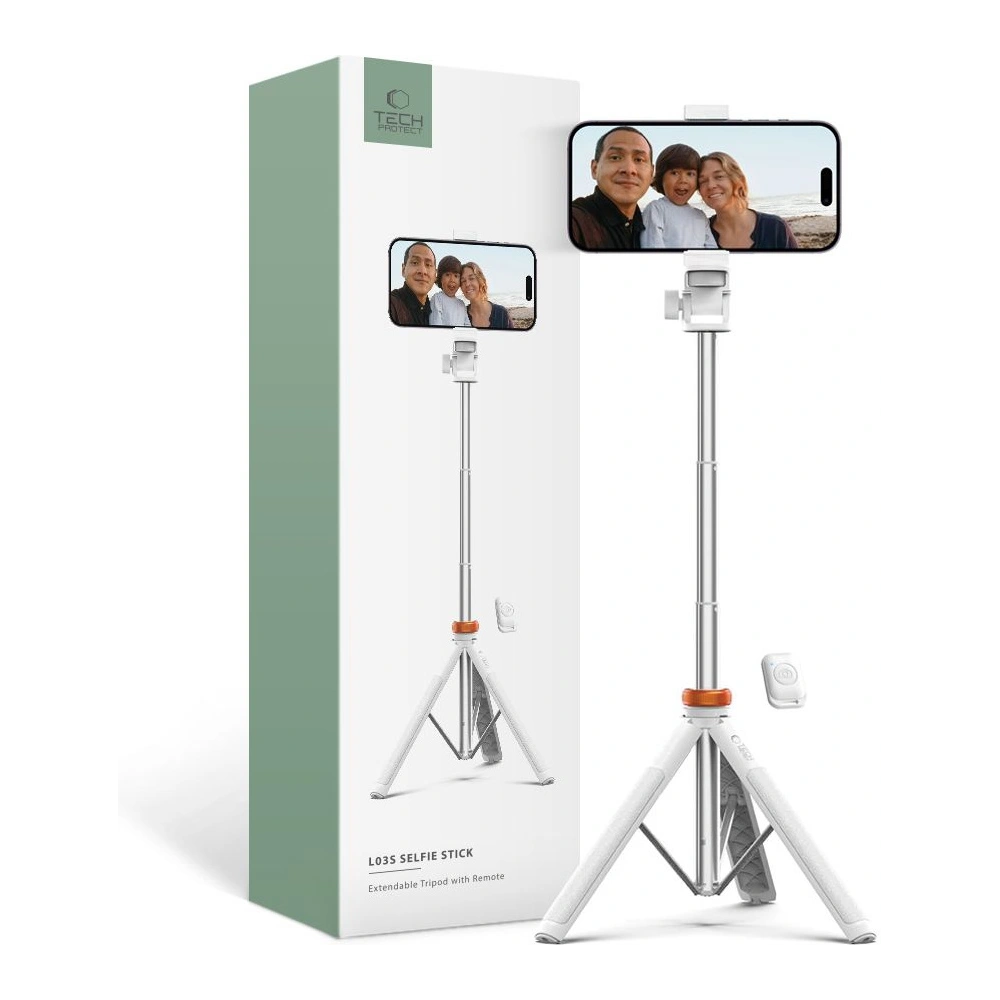 Hurtownia GSM - Selfie-Stick Tech-Protect L03s Bluetooth Selfie-Stick Stativ Weiß - THP2686 - {ean13} - Hurt