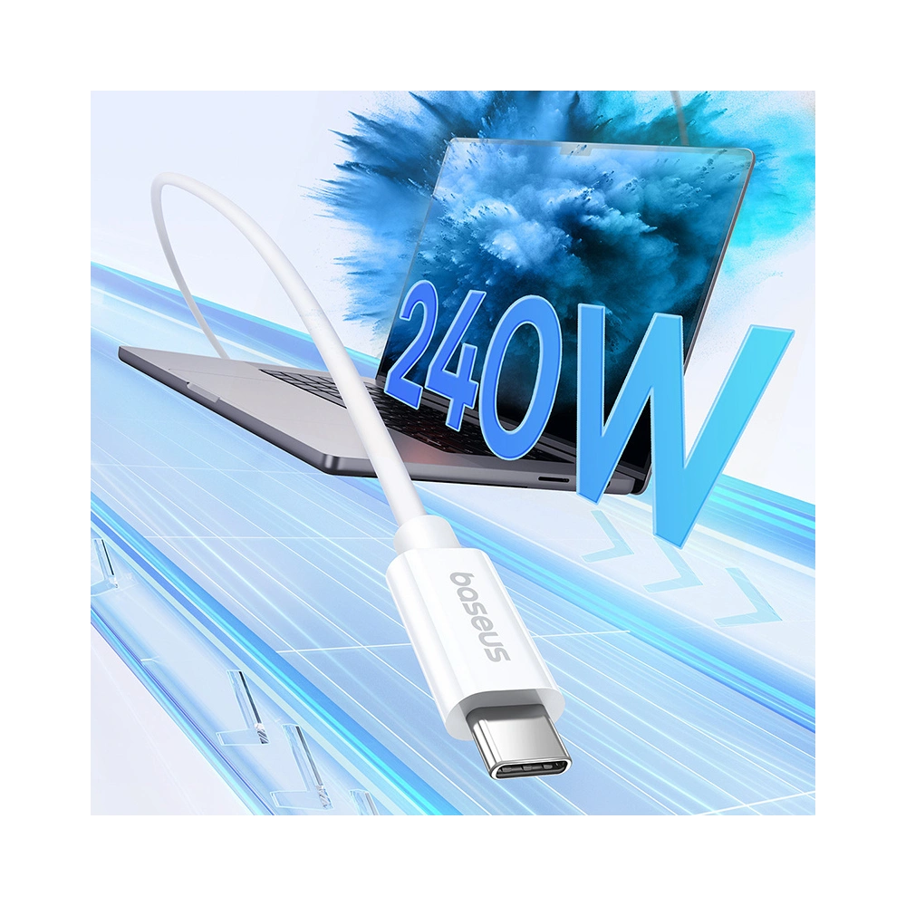 Hurtownia GSM - Cablul Baseus USB-C / USB-C PD 8K 60Hz 240W 1m alb - BSU4852 - {ean13} - Hurt