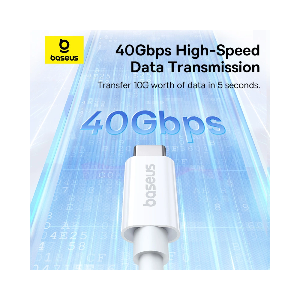 Hurtownia GSM - Cablul Baseus USB-C / USB-C PD 8K 60Hz 240W 1m alb - BSU4852 - {ean13} - Hurt