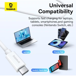 Hurtownia GSM - Kabel Baseus USB-C / USB-C PD 8K 60Hz 240W 1m weiß - BSU4852 - {ean13} - Hurt