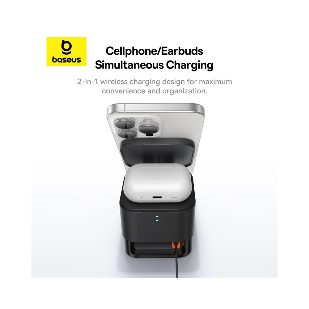 Hurtownia GSM - Încărcător wireless Baseus BS-W531 USB-C 2w1 MagSafe / Qi 20W negru - BSU4853 - {ean13} - Hurt
