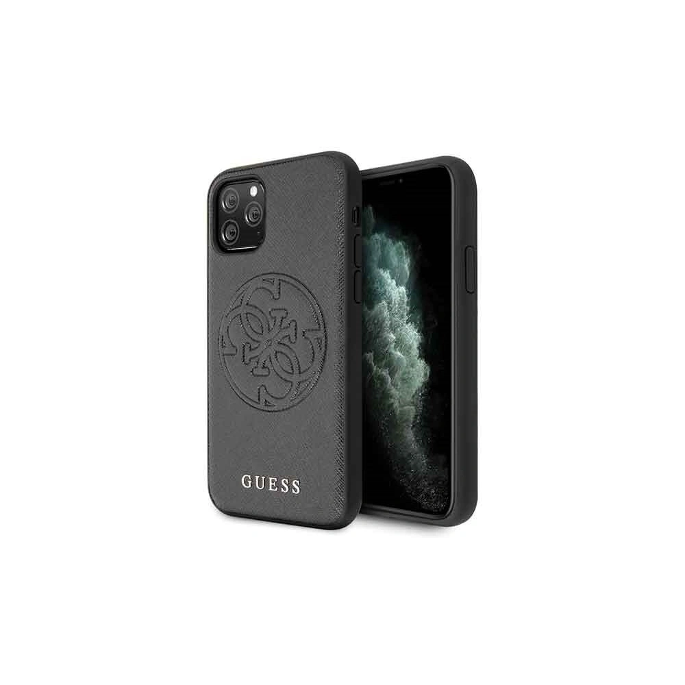 Wholesale Guess GUHCN58RSSASBK iPhone 11 Pro black hard case Saffiano 4G Circle Logo - GUE183BLK - {ean13} - Hurt