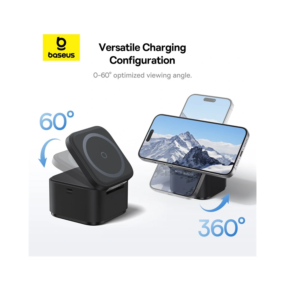 Hurtownia GSM - Încărcător wireless Baseus BS-W531 USB-C 2w1 MagSafe / Qi 20W negru - BSU4853 - {ean13} - Hurt