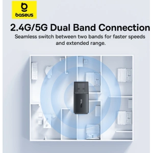 Hurtownia GSM - Externí USB-A síťová karta Baseus BS-OH170 2.4Ghz / 5GHz 650Mb/s černá - BSU4854 - {ean13} - Hurt