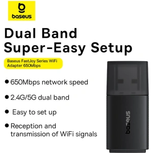 Hurtownia GSM - Externe USB-A-Netzwerkkarte Baseus BS-OH170 2.4Ghz / 5GHz 650Mb/s schwarz - BSU4854 - {ean13} - Hurt