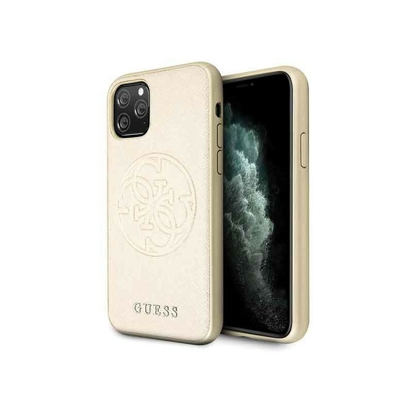 Guess Distributor - 3700740469798 - GUE184GLD - Guess GUHCN58RSSASGO iPhone 11 Pro gold hard case Saffiano 4G Circle Logo - B2B homescreen