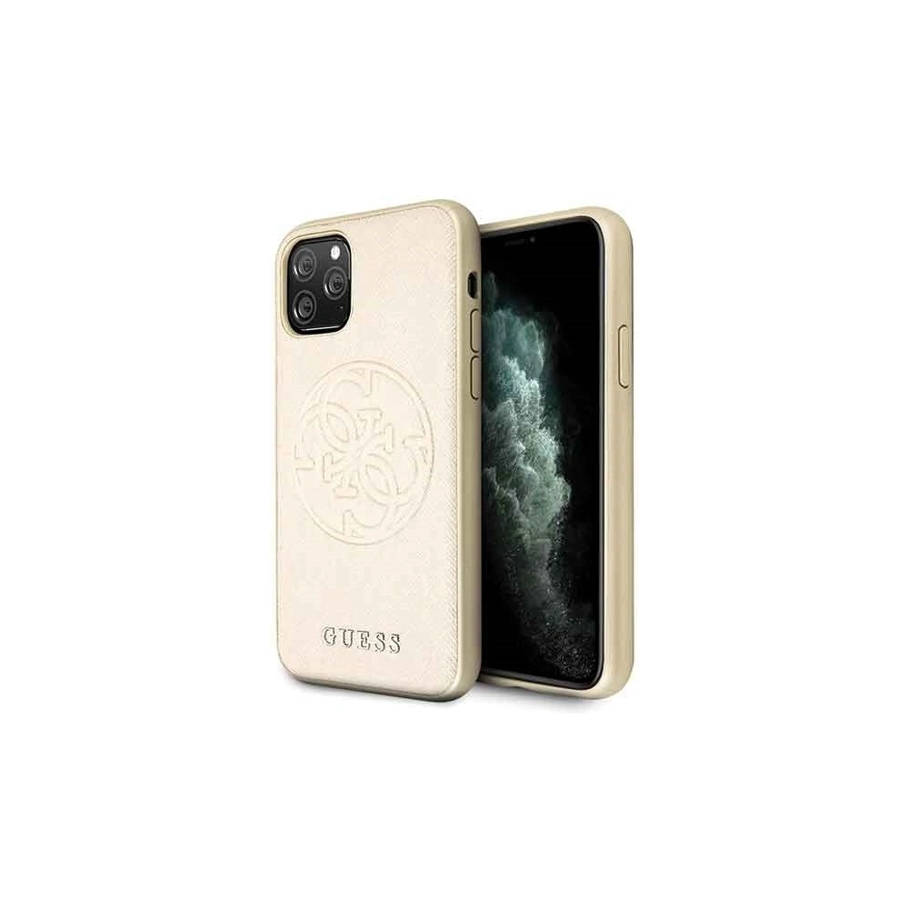 Hurtownia GSM - Etui Guess GUHCN58RSSASGO Apple iPhone 11 Pro złoty/gold hard case Saffiano 4G Circle Logo - GUE184GLD - {ean13} - Hurt