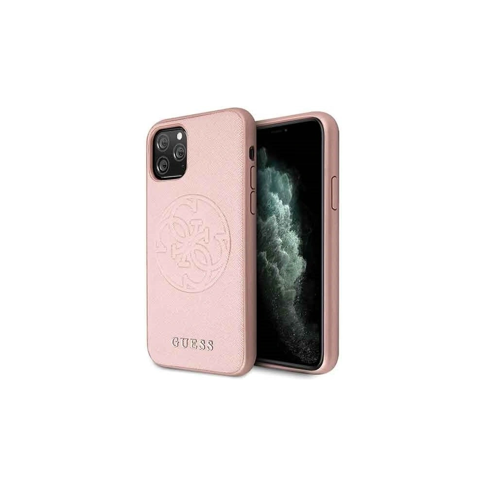 Hurtownia GSM - Etui Guess GUHCN58RSSASRG Apple iPhone 11 Pro różowy/pink hard case Saffiano 4G Circle Logo - GUE185PNK - {ean13} - Hurt