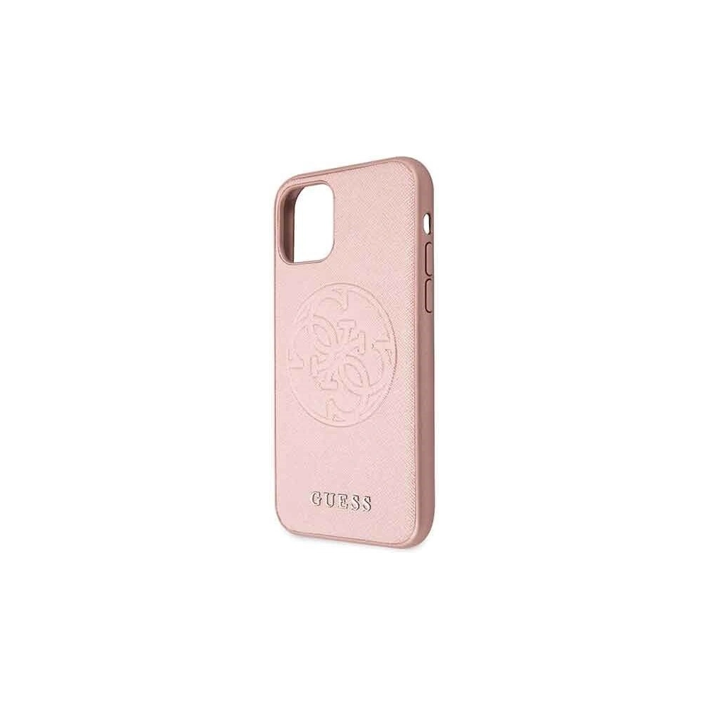Hurtownia GSM - Etui Guess GUHCN58RSSASRG Apple iPhone 11 Pro różowy/pink hard case Saffiano 4G Circle Logo - GUE185PNK - {ean13} - Hurt