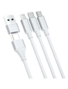 Hurtownia GSM - Kabel 3MK Hyper 3w1 USB-A - USB-C / USB-C, microUSB, Lightning 1.5m Biały/White - 3MK5800 - {ean13} - Hurt