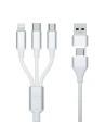 Hurtownia GSM - Kabel 3MK Hyper 3w1 USB-A - USB-C / USB-C, microUSB, Lightning 1.5m Biały/White - 3MK5800 - {ean13} - Hurt