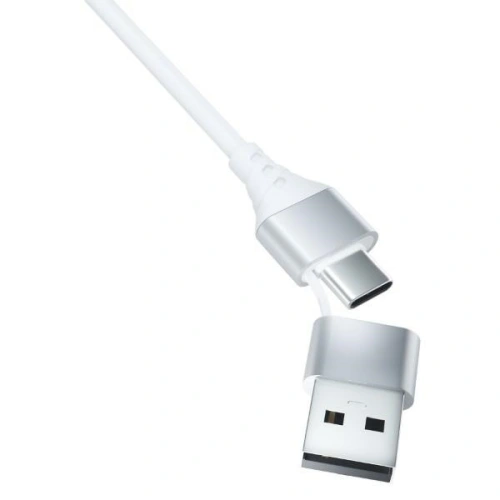 Kabel 3MK Hyper 3w1 USB-A - USB-C / USB-C, microUSB, Lightning 1.5m Biały/White