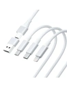 Hurtownia GSM - Kabel 3MK Hyper 3w1 USB-A - USB-C / USB-C, microUSB, Lightning 1.5m Biały/White - 3MK5800 - {ean13} - Hurt