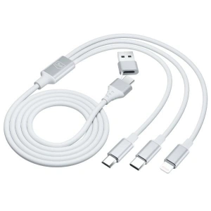 Hurtownia GSM - Kábel 3MK Hyper 3w1 USB-A - USB-C / USB-C, microUSB, Lightning 1.5m Fehér/White - 3MK5800 - {ean13} - Hurt