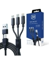 Hurtownia GSM - Kabel 3MK Hyper 3w1 USB-A - USB-C / USB-C, microUSB, Lightning 1.5m Schwarz/Black - 3MK5801 - {ean13} - Hurt