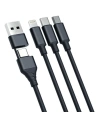Hurtownia GSM - Kabel 3MK Hyper 3w1 USB-A - USB-C / USB-C, microUSB, Lightning 1.5m Schwarz/Black - 3MK5801 - {ean13} - Hurt