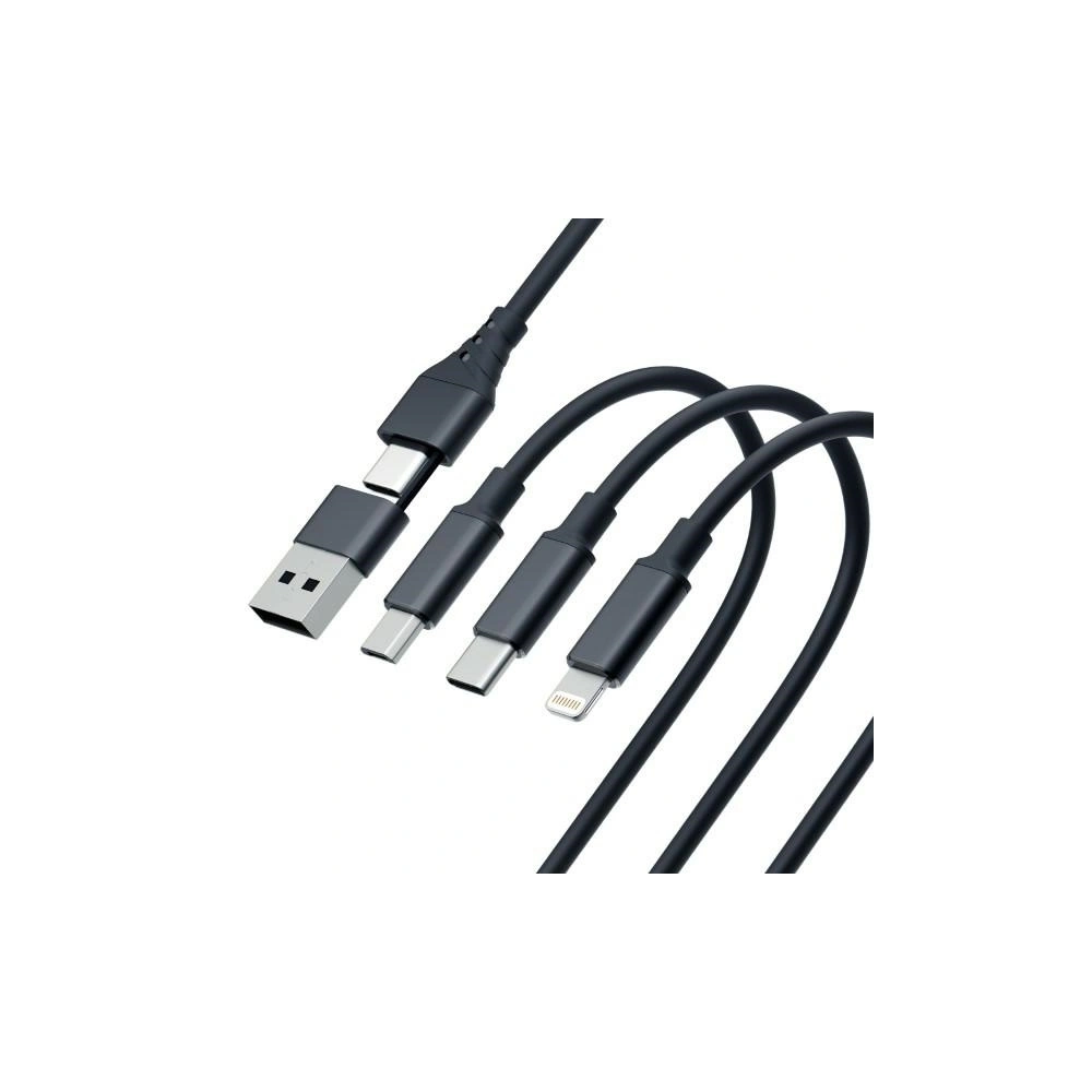 Hurtownia GSM - Kabel 3MK Hyper 3w1 USB-A - USB-C / USB-C, microUSB, Lightning 1.5m Černý/Black - 3MK5801 - {ean13} - Hurt
