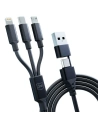 Hurtownia GSM - Kabel 3MK Hyper 3w1 USB-A - USB-C / USB-C, microUSB, Lightning 1.5m Schwarz/Black - 3MK5801 - {ean13} - Hurt