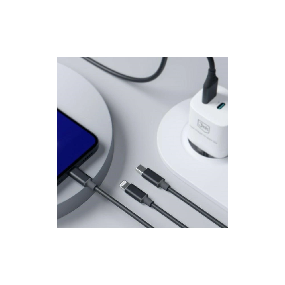 Hurtownia GSM - Kabel 3MK Hyper 3w1 USB-A - USB-C / USB-C, microUSB, Lightning 1.5m Černý/Black - 3MK5801 - {ean13} - Hurt