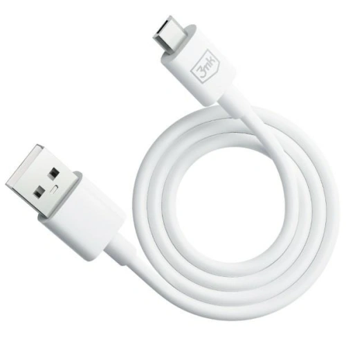 Kabel 3MK Hyper USB-A / microUSB 1.2m 5V 2.4A Biały/White