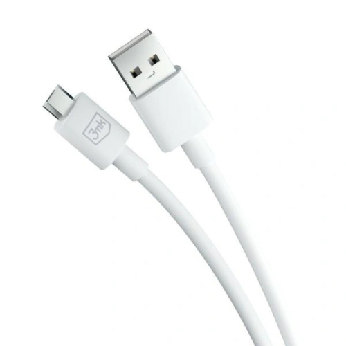 Kabel 3MK Hyper USB-A / microUSB 1.2m 5V 2.4A Biały/White