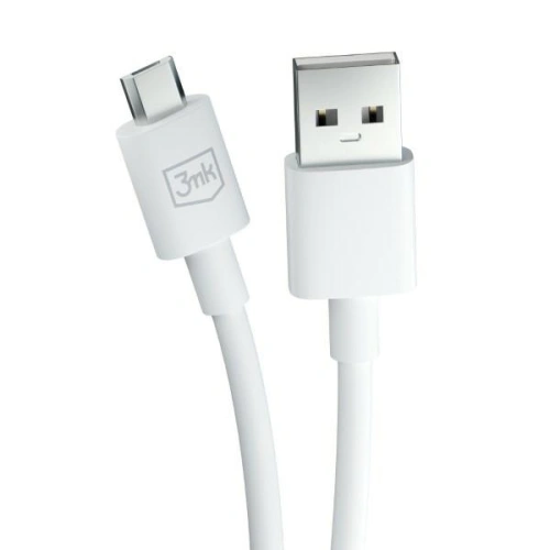 Kabel 3MK Hyper USB-A / microUSB 1.2m 5V 2.4A Biały/White