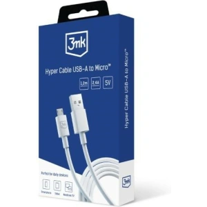 Wholesale 3MK cable Hyper USB-A / microUSB 1.2m 5V 2.4A white - 3MK5802 - {ean13} - Hurt