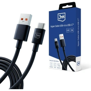 Hurtownia GSM - Cablu 3MK Hyper USB-A / USB-C 1.2m 5A Negru/Black - 3MK5804 - {ean13} - Hurt