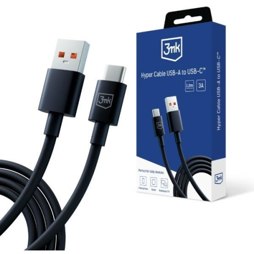 3MK Distributor - 5903108541275 - 3MK5804 - 3MK cable Hyper USB-A / USB-C 1.2m 5A black - B2B homescreen