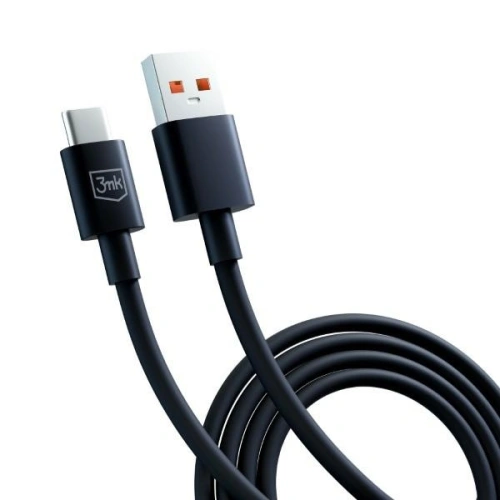 Kabel 3MK Hyper USB-A / USB-C 1.2m 5A Czarny/Black