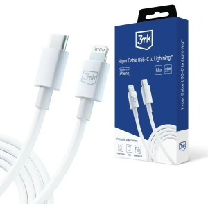 Hurtownia GSM - Kábel 3MK Hyper USB-C / Lightning 20W 1.2m Fehér/White - 3MK5805 - {ean13} - Hurt