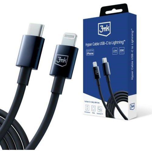 Hurtownia 3MK - 5903108541206 - 3MK5806 - Kabel 3MK Hyper USB-C / Lightning 20W 1.2m Czarny/Black - B2B homescreen