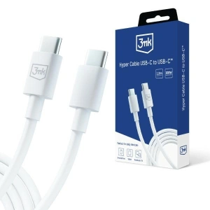 Hurtownia GSM - Kábel 3MK Hyper USB-C / USB-C 100W 1.2m Fehér/White - 3MK5807 - {ean13} - Hurt