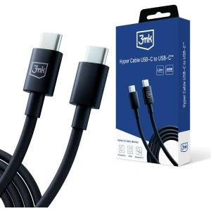 Hurtownia GSM - Kábel 3MK Hyper USB-C / USB-C 100W 1.2m Fekete/Black - 3MK5808 - {ean13} - Hurt