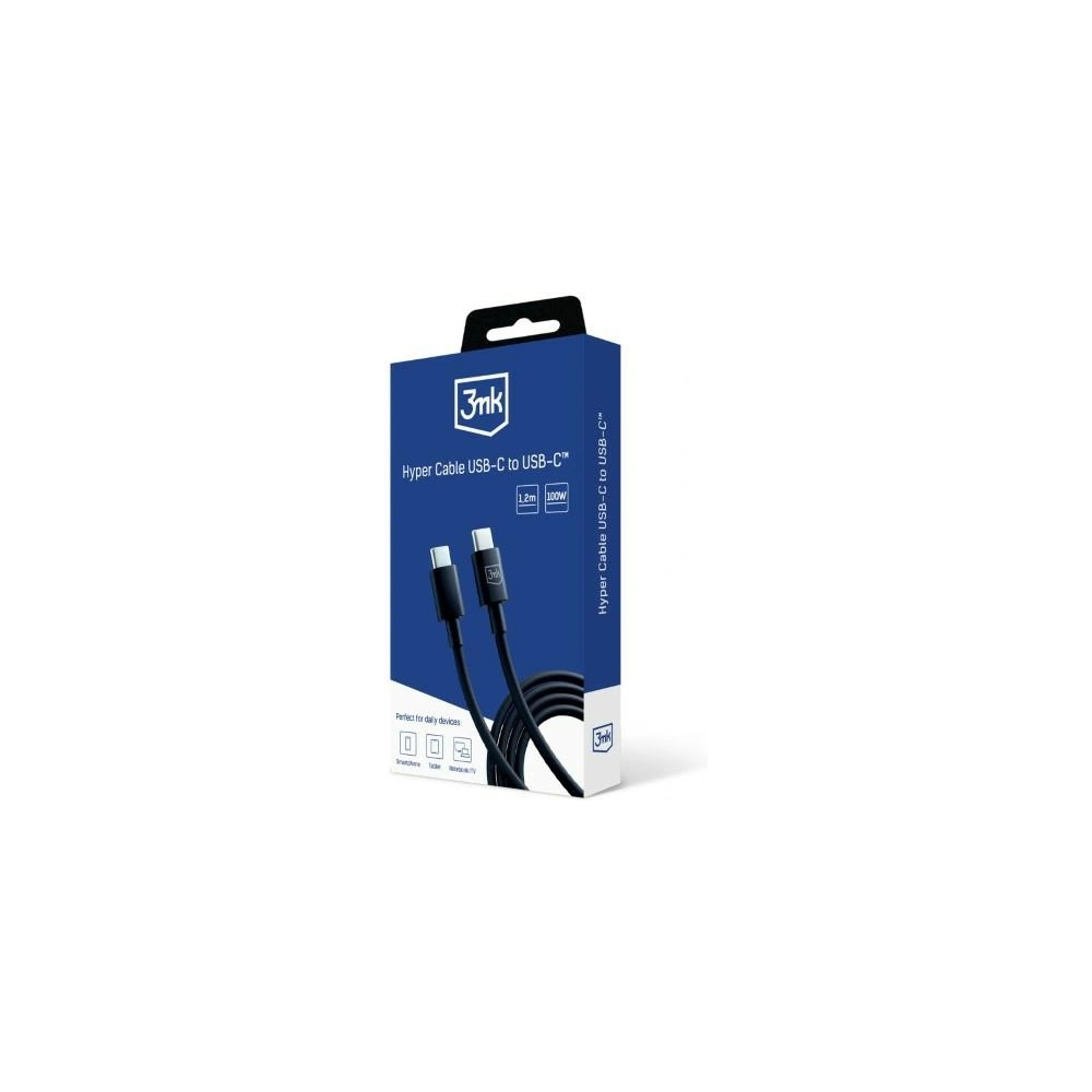 Hurtownia GSM - Kabel 3MK Hyper USB-C / USB-C 100W 1.2m Černý/Black - 3MK5808 - {ean13} - Hurt