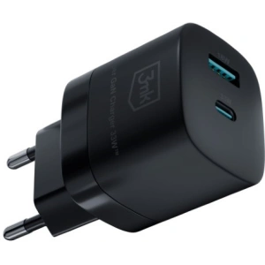 Wholesale 3MK wall charger Hyper GaN Charger USB-A 18W, USB-C 33W black - 3MK5809 - {ean13} - Hurt