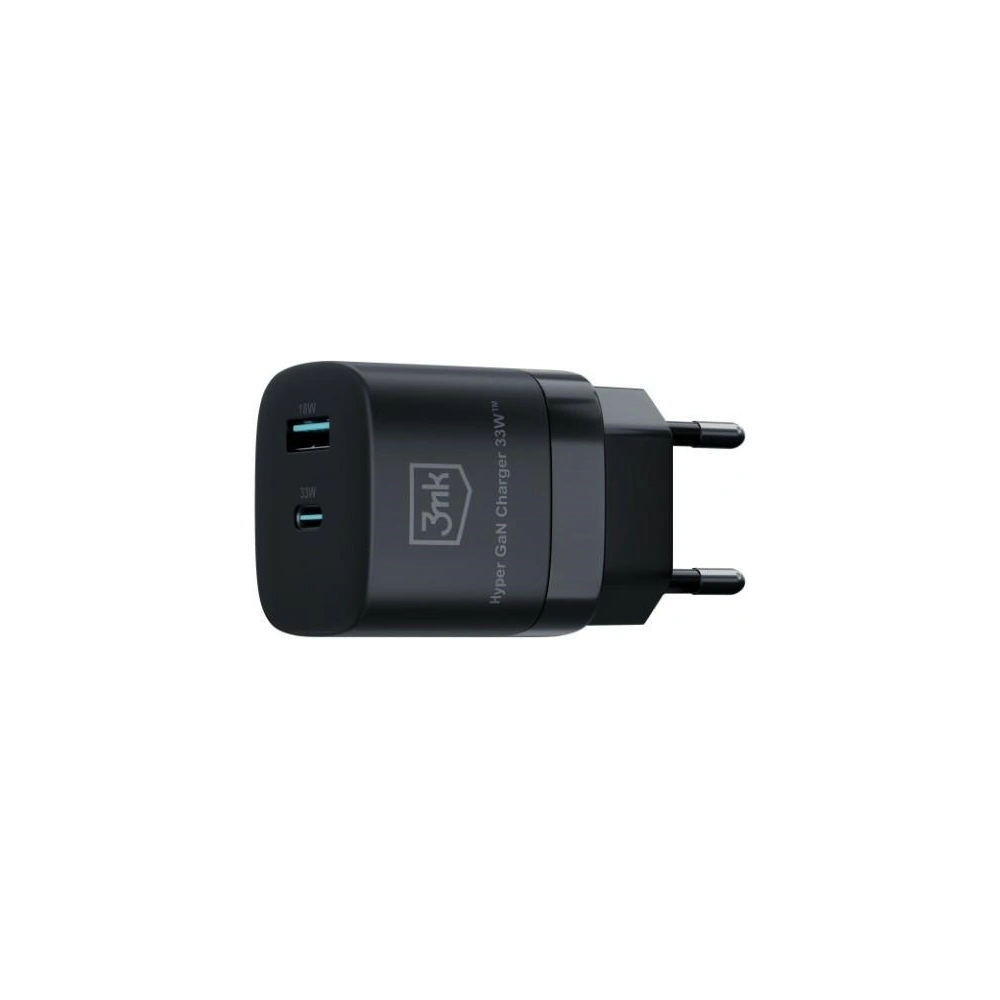 Hurtownia GSM - Netzteil 3MK Hyper GaN Charger USB-A 18W, USB-C 33W Schwarz/Black - 3MK5809 - {ean13} - Hurt